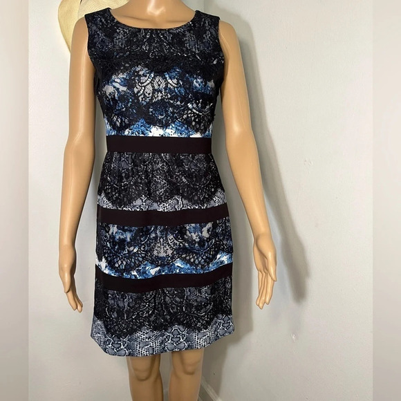 Bcbg Maxazira, 02, Makenna, sleeveless, mini/ mixed media reptile and watercolor - Picture 1 of 11